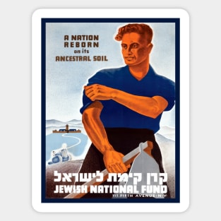 Israel, Poster. A Nation Reborn Circa, 1940 Sticker